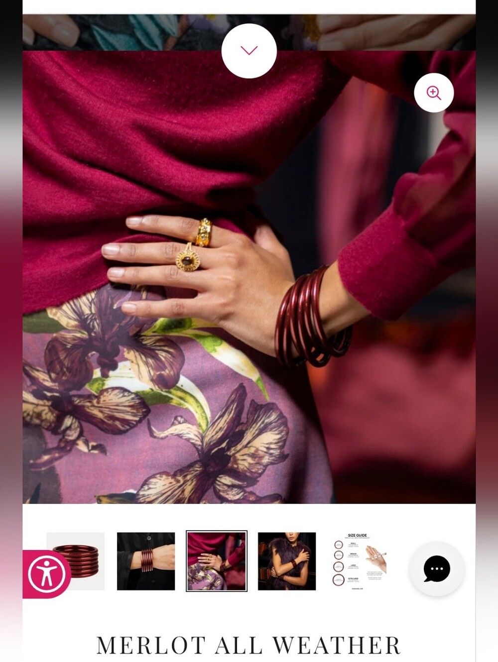 Budhagirl Single Merlot All Weather Bangle New In Large